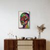 Chilling eighties - een textielkunstwerk met een jaren tachtig gevoel. Chilling Eighties, een portret in garen. Zacht en tastbaar.