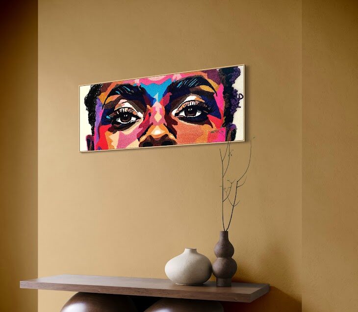 textiel portret in elegant interieur